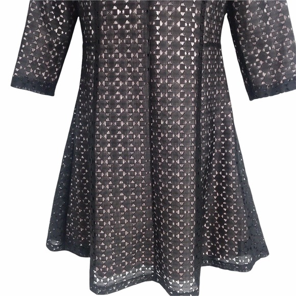 NEW MAX & MOI WOMEN'S SIZE 38 BLACK 3/4 SLEEVE COCTAIL DRESS - Picture 6 of 11